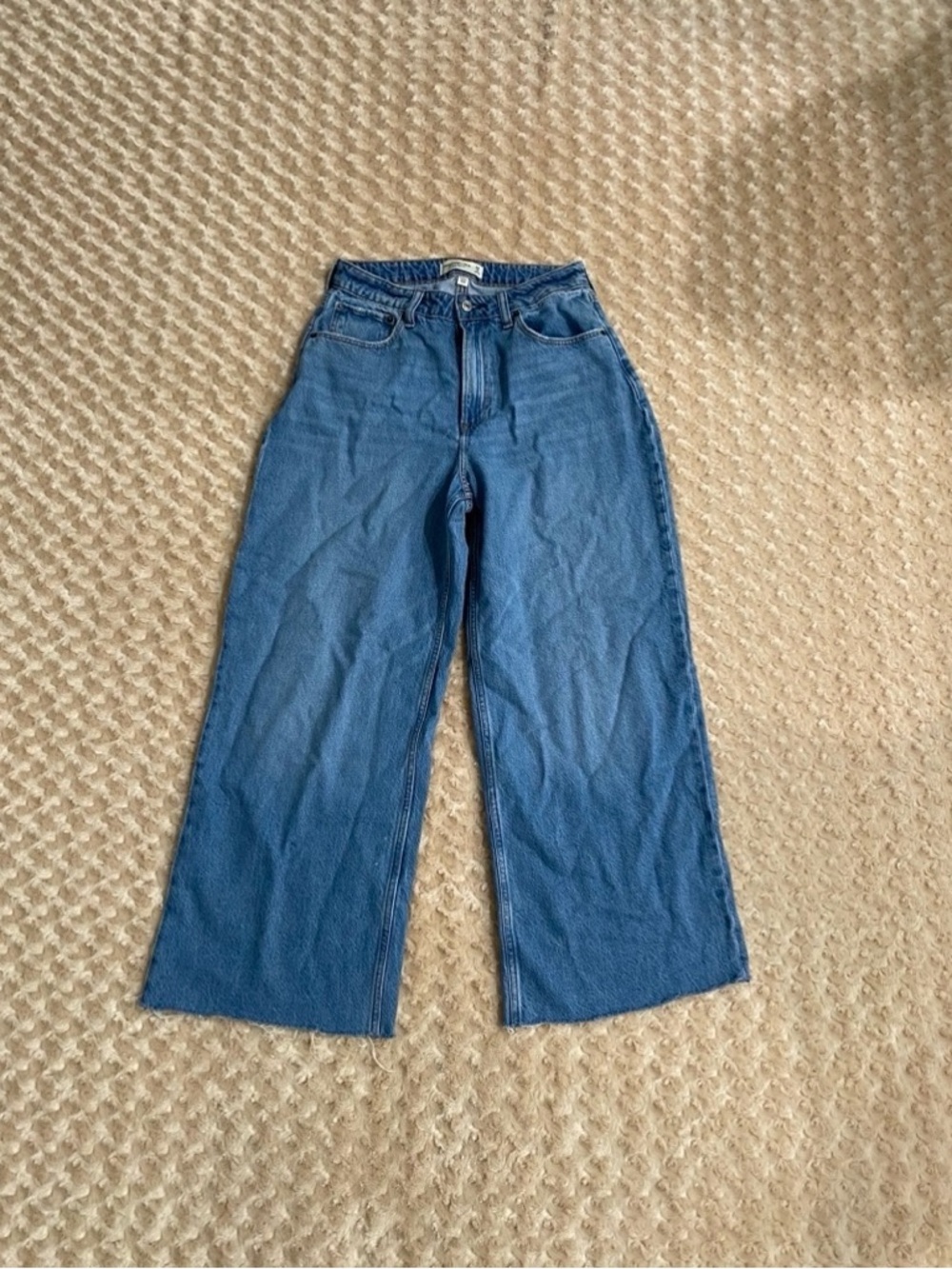 Abercrombie & Fitch Women 26/ 2L Curve Love The Crop Wide Leg High Rise